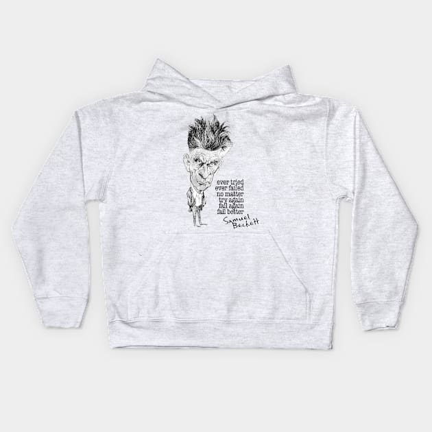 Samuel Beckett - Fail Better Kids Hoodie by The Blue Box